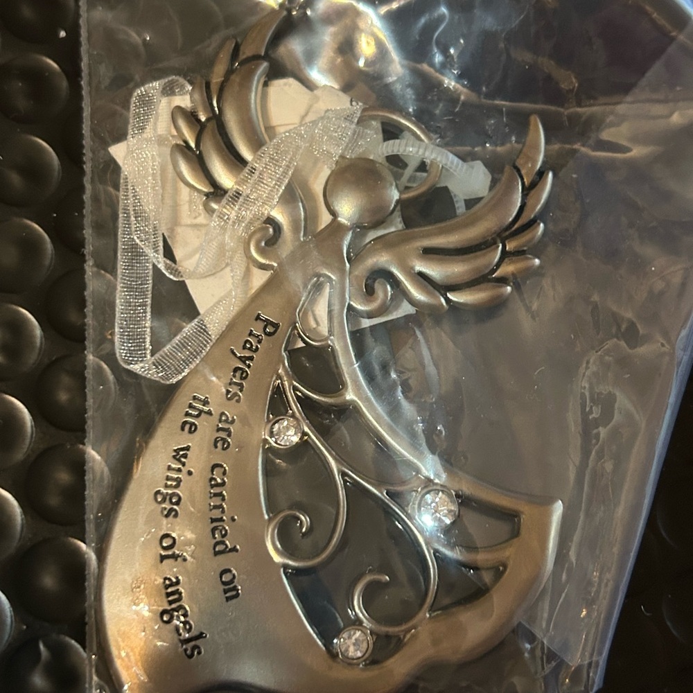 Silver Angel Ornament with Engraving